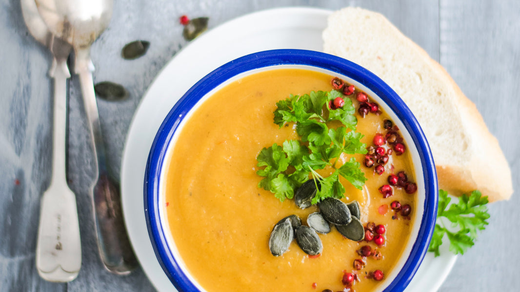 Licht pittige zoete aardappelsoep