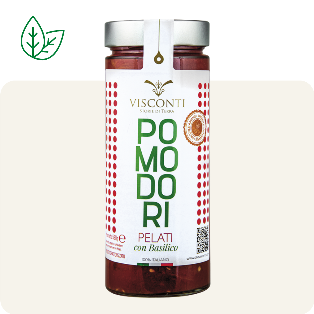 Gepelde tomaten basilicum 580 gr